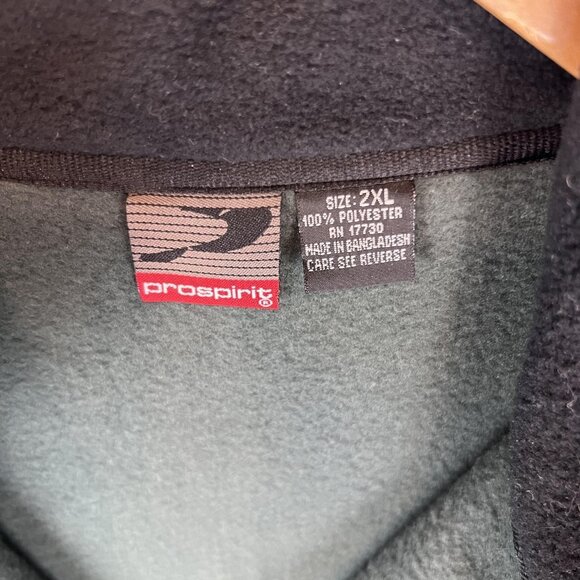 Prospirit Mens 2XL Pullover Green Thick Fleece Half Zip Outdoor Hiking Jacket - Picture 6 of 12
